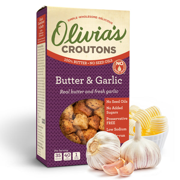 Olivia's Croutons Butter & Garlic, Seed Oil Free