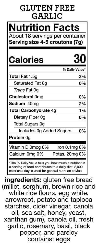 Olivia's Croutons Gluten Free Garlic