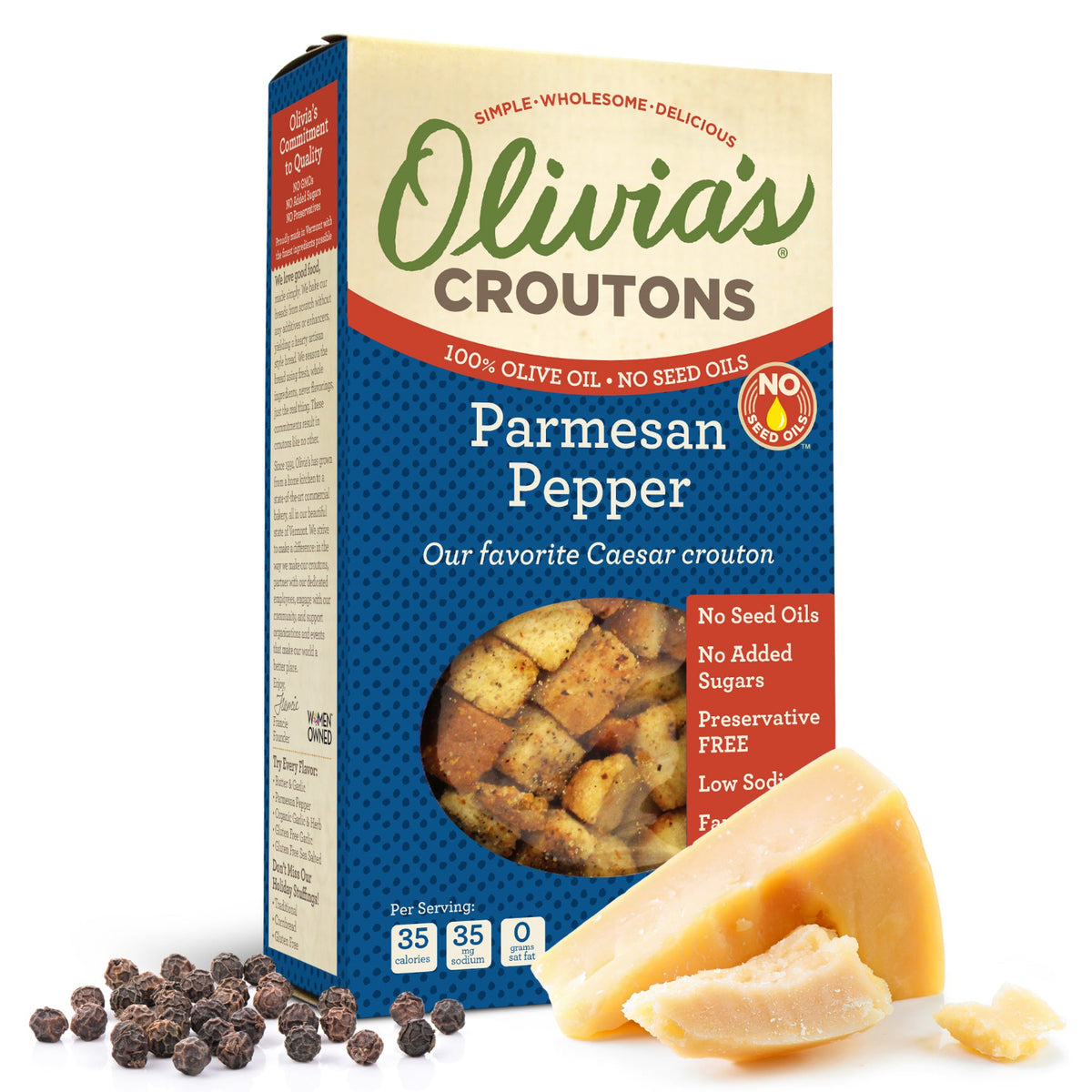 Olivia's Croutons Parmesan Pepper, Seed Oil Free