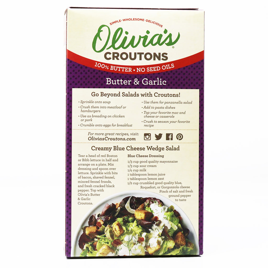 Olivia's Croutons Butter & Garlic, Seed Oil Free
