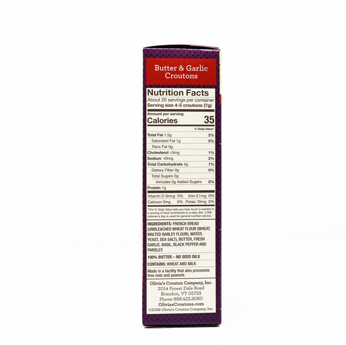 Olivia's Croutons Butter & Garlic, Seed Oil Free