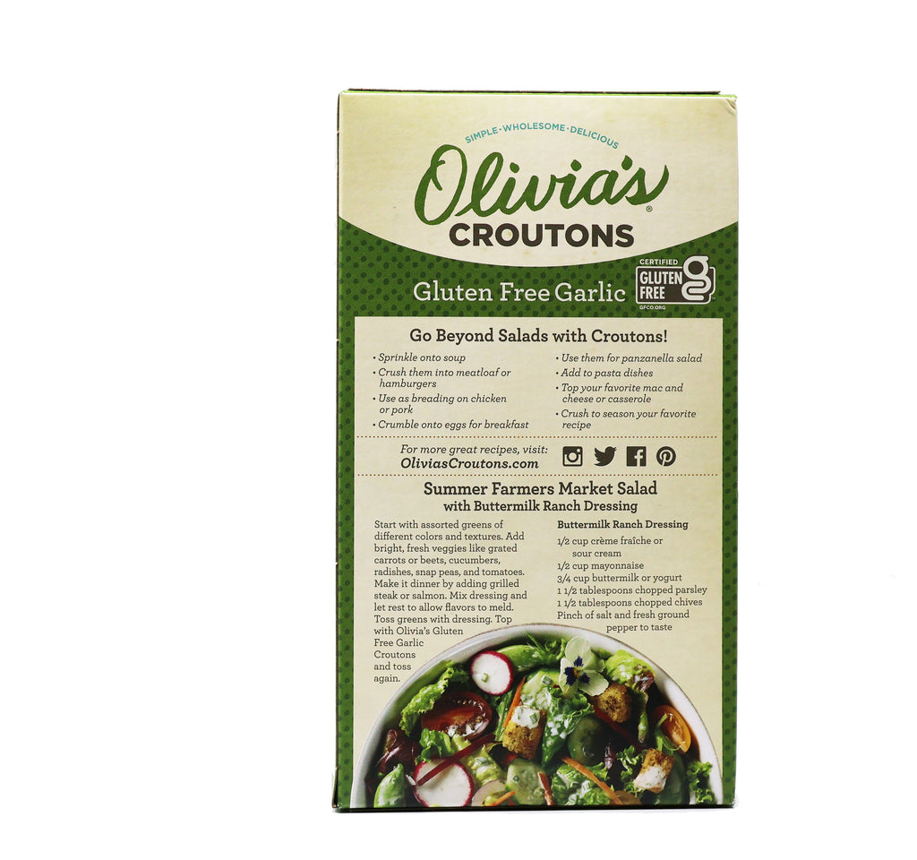 Olivia's Croutons Gluten Free Garlic