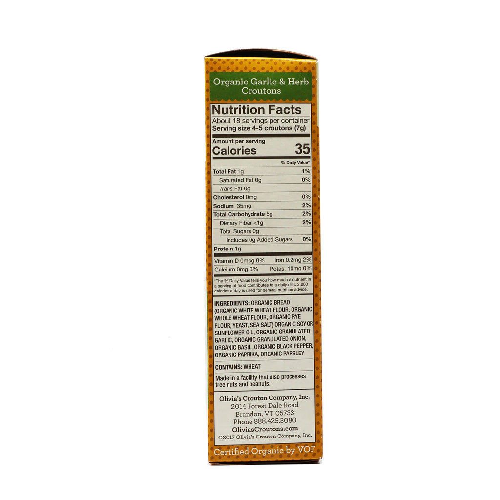 Olivia's Croutons Organic Garlic & Herb