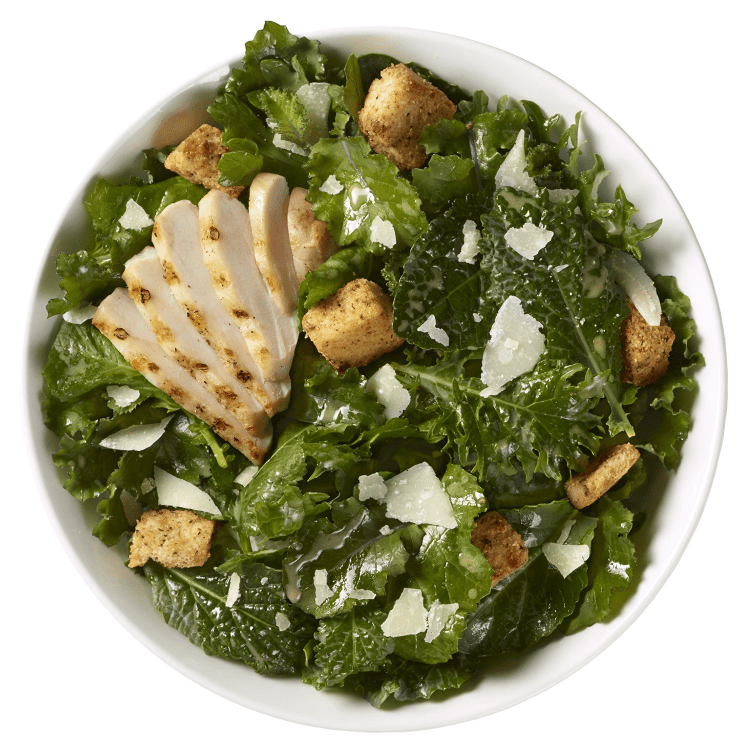 Kale Caesar Salad with Grilled Chicken